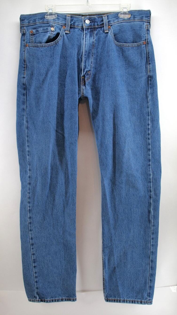 Levi's 505 Blue Jeans 36X34 Men's Regular Fit Straight Leg Pants